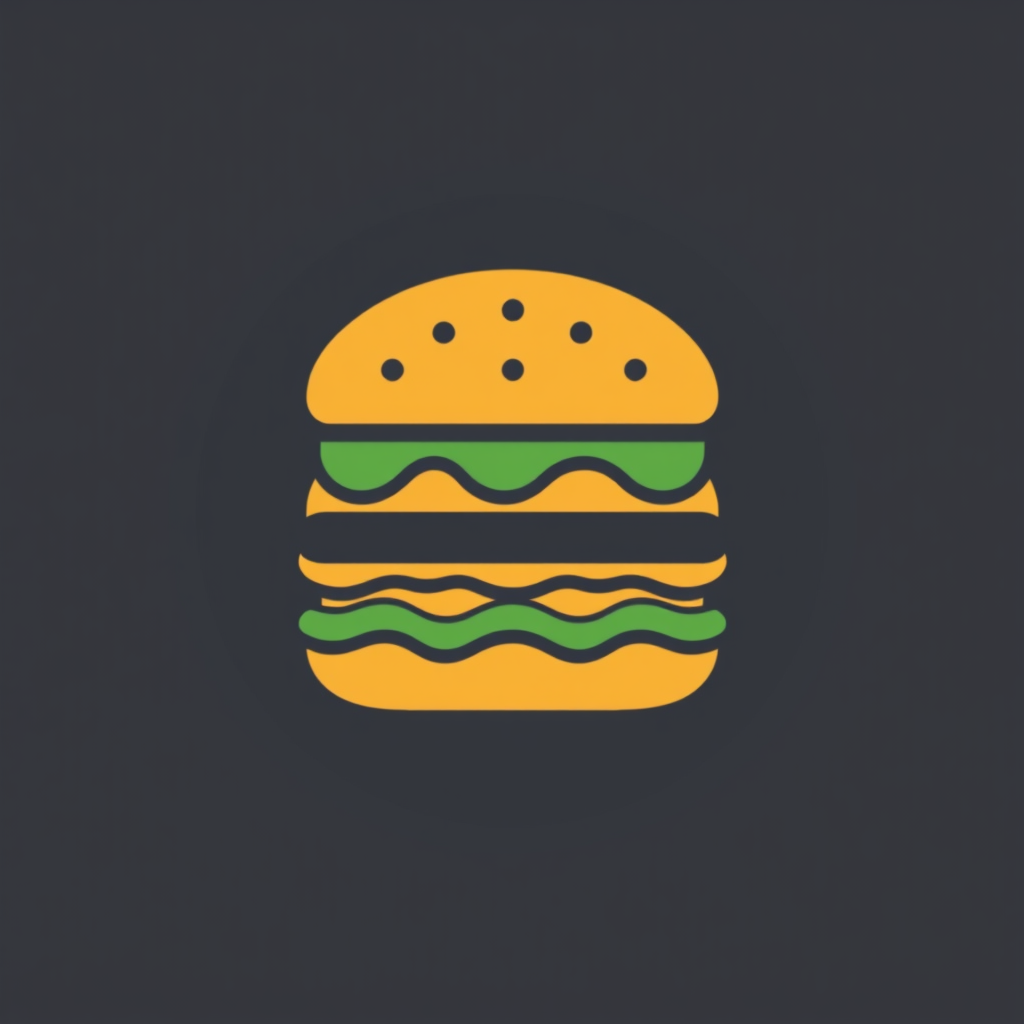 A stylized hamburger icon using bold, solid shapes with rounded edges to emphasize a modern feel.