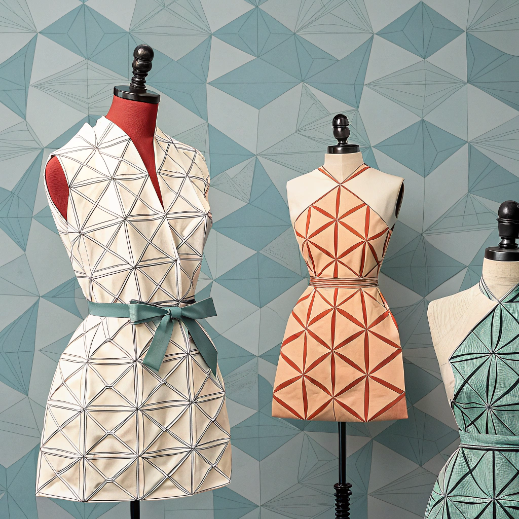 Design multi-functional and adaptable garments constructed from single, uncut or minimally cut rectangular pieces of fabric, employing techniques such as origami-inspired folding, strategic draping, and adjustable fastenings.