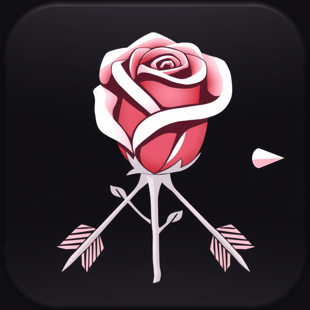 Rose icon with thorns shaped like Cupid's arrows.