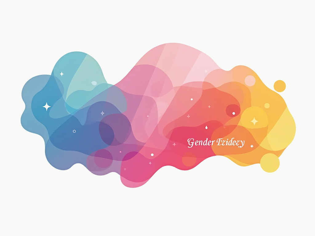 A series of geometric shapes that progressively morph and blend into one another, symbolizing the evolving and non-binary nature of gender fluidity. Could be accompanied by the minimalist text 'Gender Fluidity' or 'Embrace the Flow'.