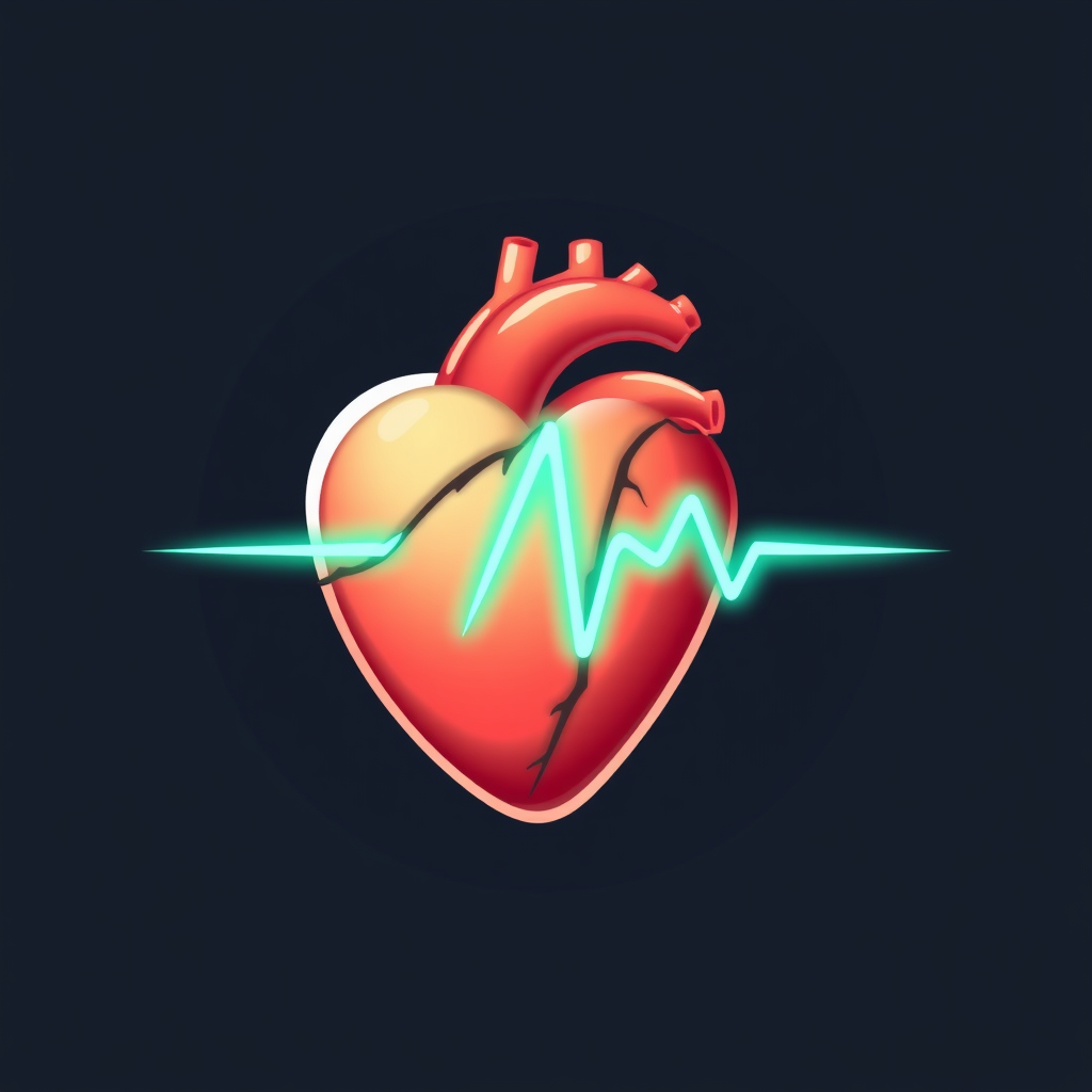 Animated heart icon with a visible pulsing effect.