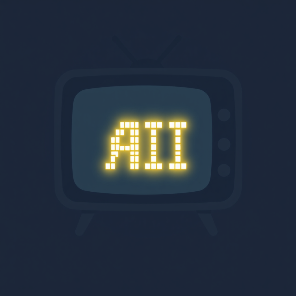 Icon Idea: A classic TV outline with a pixelated 'AI' subtly glowing on its screen.