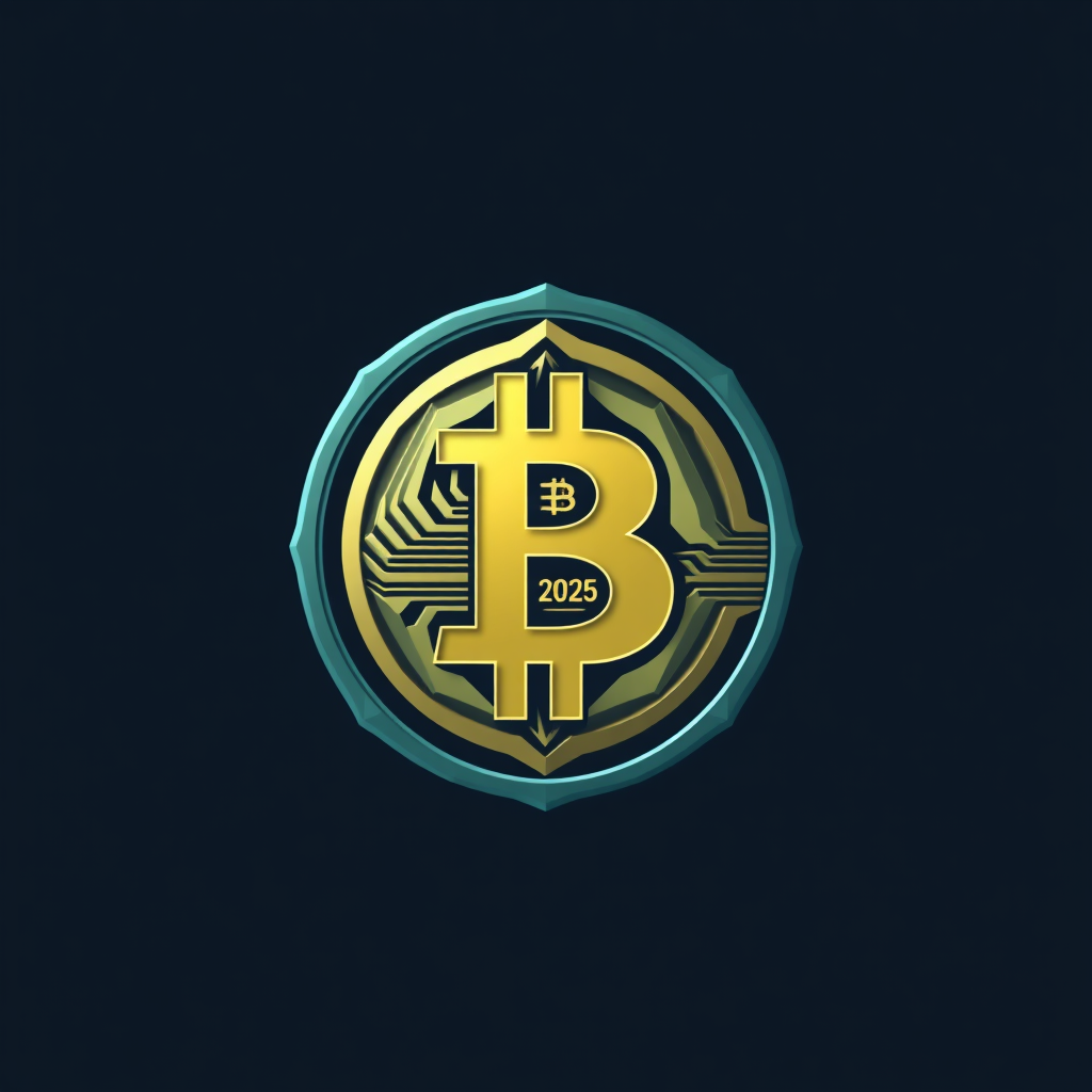Sub-Design Idea 3: 'Layered Evolution' - The Bitcoin 'B' designed with multiple layers or facets, where each layer represents a stage of evolution. The outermost or leading layer could subtly incorporate '2025', showcasing the next generation.