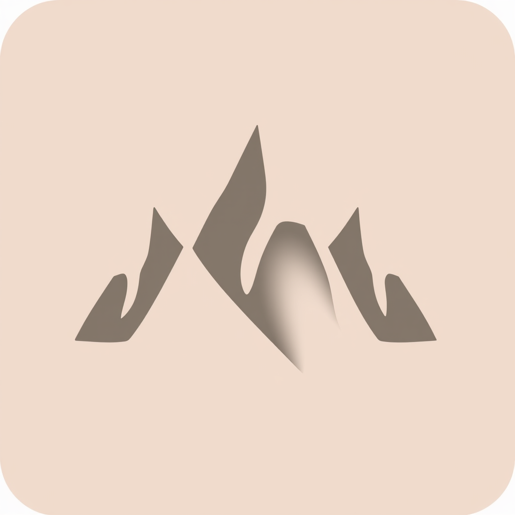 A minimalist icon featuring three jagged peaks, with the central peak being the highest, creating a sense of depth and grandeur.