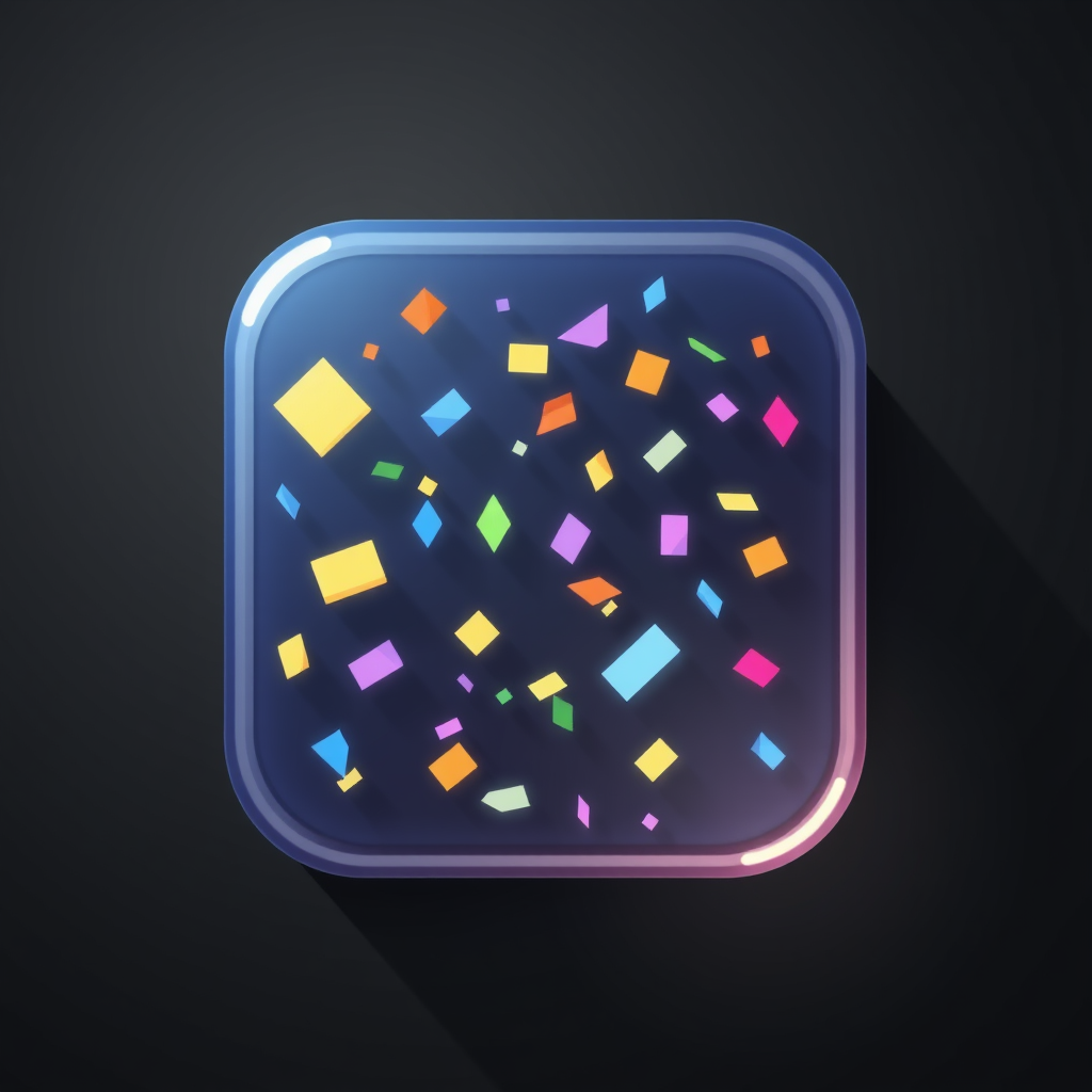 Confetti icon with a slight shadow to enhance the 3D effect.