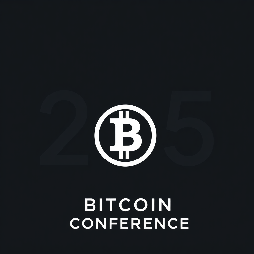 Simple Logo Idea: The full '2025' in a robust, clear font as the primary element. The central '0' is subtly stylized to incorporate the Bitcoin 'B's vertical lines or a simplified coin shape. The text 'BITCOIN CONFERENCE' sits beneath in a complementary typeface.