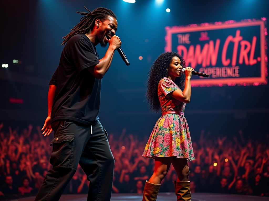Translated text (already in English): Kendrick Lamar & SZA Concert T-Shirt Designs - The DAMN. Ctrl. Experience