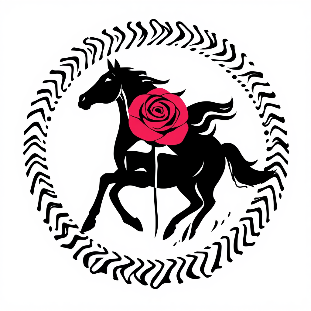 Sub-Design Idea 4: Hoofbeat Echoes & Trails - Design abstract patterns formed by implied hoofbeats, perhaps swirling to create a sense of continuous motion or subtly outlining a horse or rose, representing the powerful rhythm and path of the race.