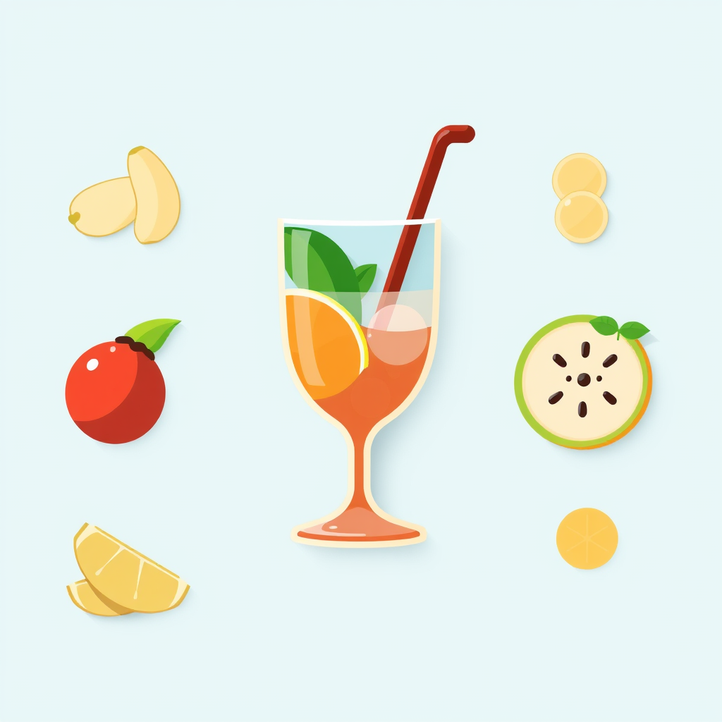 Sub Design Idea 5: Layered Ingredient Icons for Customization - Create icons where elements like the liquid in a glass, or the fruit in a drink, are separate layers, allowing users to easily combine or customize icon compositions for specific DIY recipes.