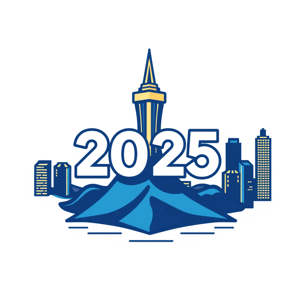 Bitcoin 2025 Conference Logo Concepts - The '2025' Landmark: Typographic Focus on the Year with Bitcoin Accents