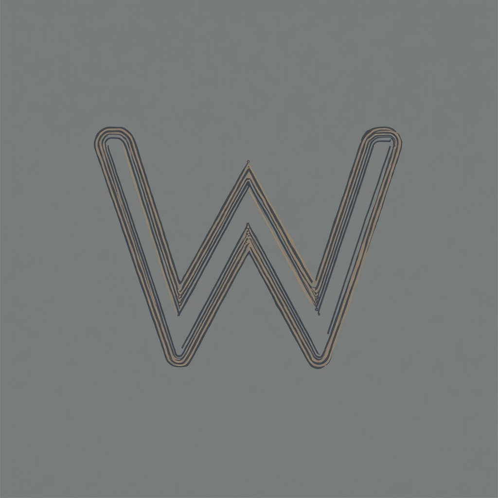 Simple Icon Idea: A monogram 'W' stylistically formed from clean, intersecting circuit lines or two minimalist, overlapping code brackets (e.g., `<W>`).