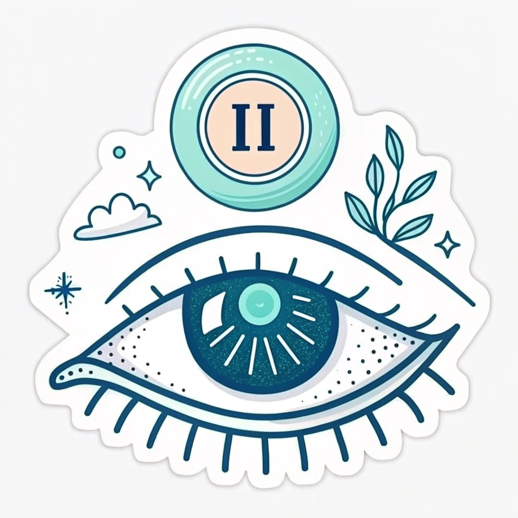 Simple Icon Idea for Stickers: A stylized eye gently closing, with a small digital 'pause' (II) symbol appearing above it, representing mindful disengagement.