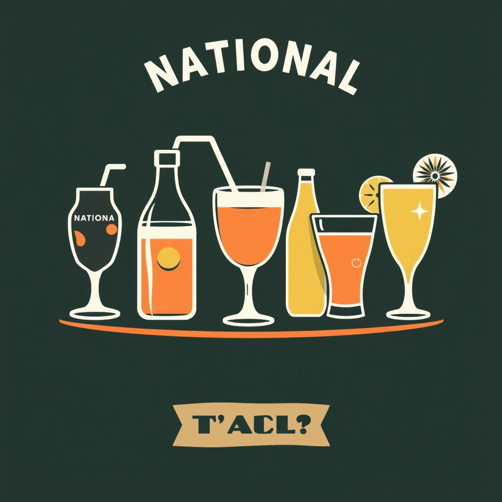Translated request (already in English): National Beverage Day Icons - Retro & Vintage Style Drink Icons for Celebration