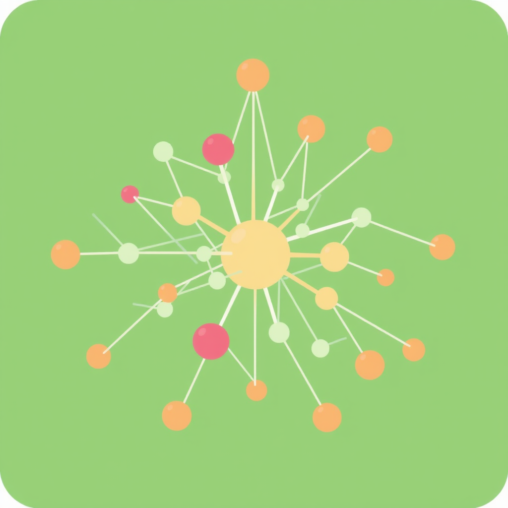 Sub-Design Idea 2: Dynamic Neural Net. A stylized representation of a neural network or a cluster of nodes. Connections between nodes subtly fade in/out or shift, and nodes themselves might gently pulse or change color, representing active learning, adaptation, and generation.