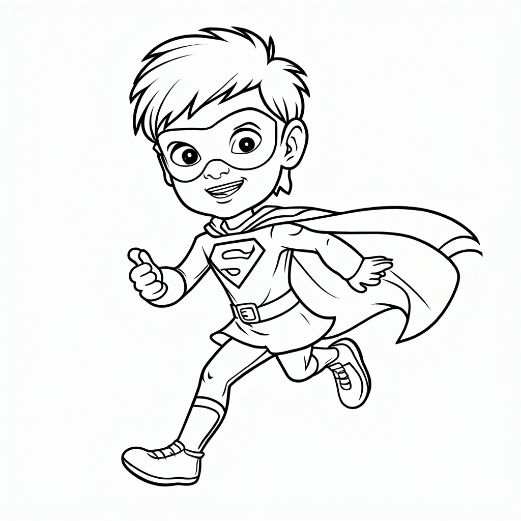 Design a logo with a kid superhero.