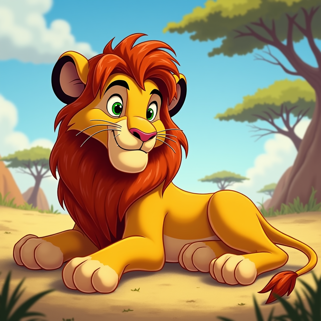 A lion with a single raised eyebrow and a sly smirk, indicating a mischievous or cunning personality.