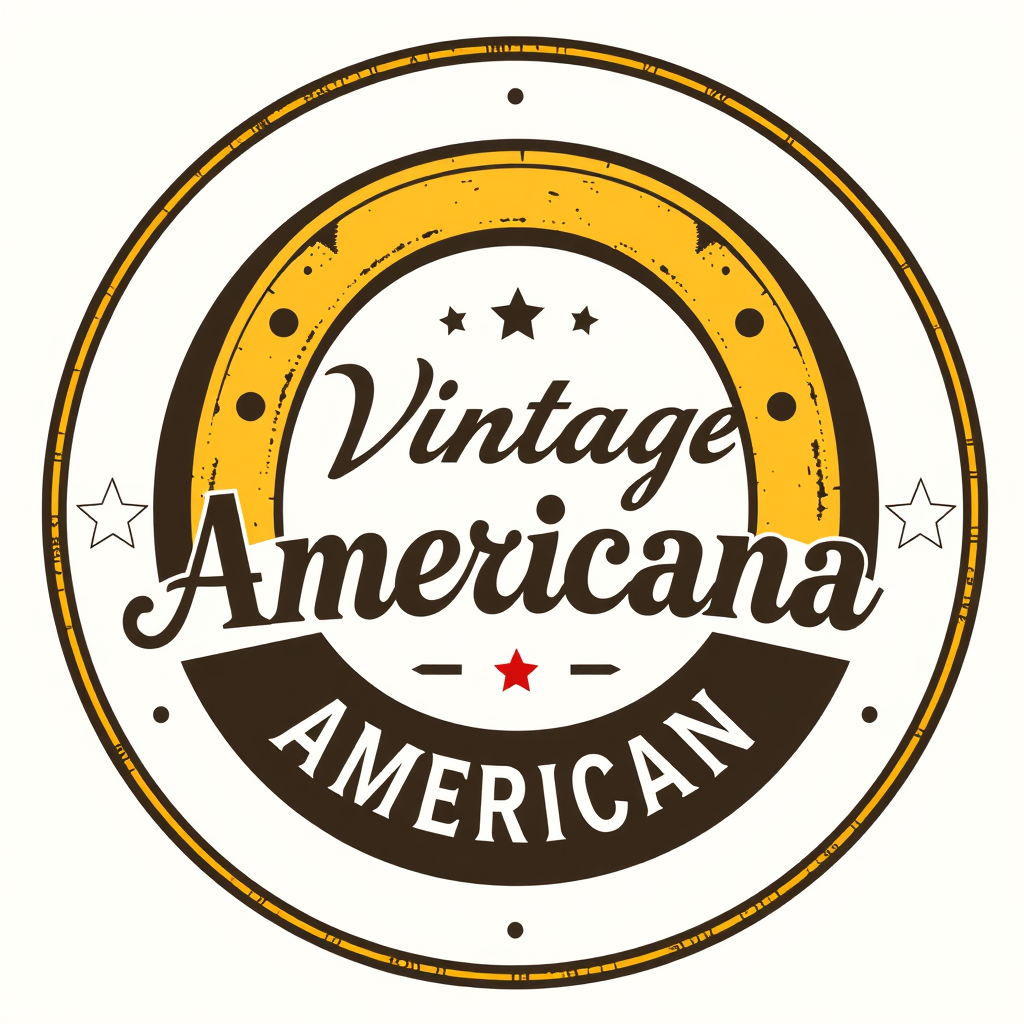 Vintage Americana Badge: A retro-inspired badge logo, with a distressed golden horseshoe, classic serif and script fonts, and subtle imagery of a thoroughbred or jockey silks, evoking a nostalgic sense of glory.