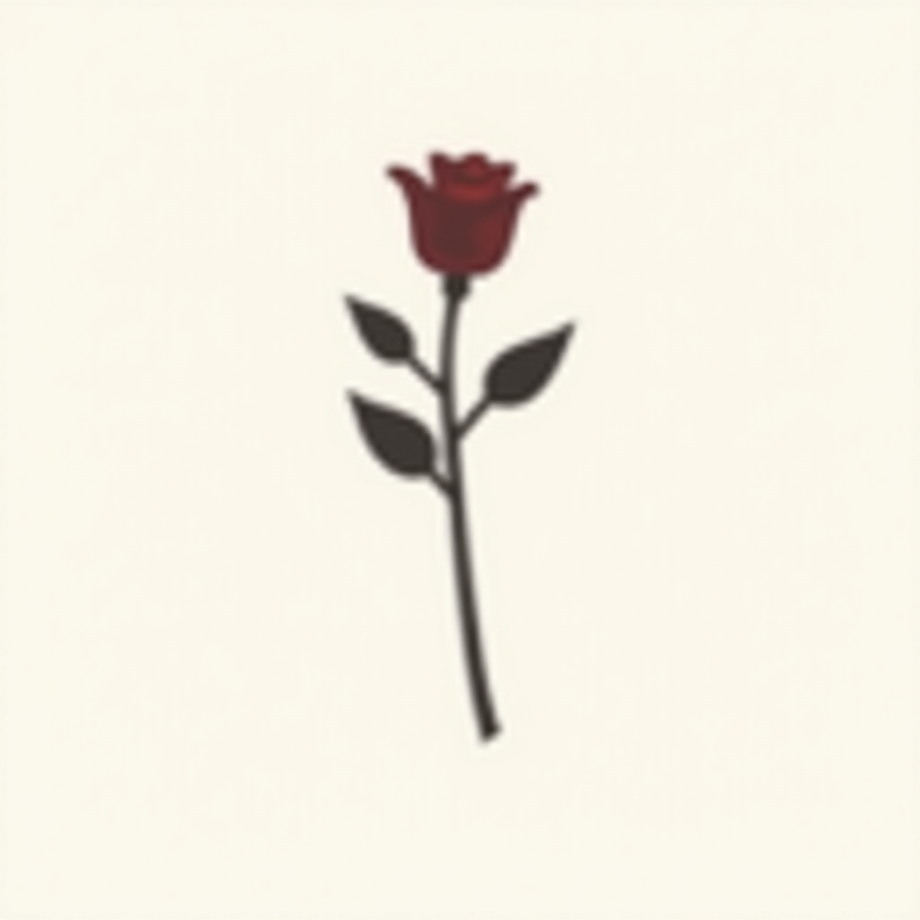 Simple Icon Idea: A minimalist icon featuring a single rose silhouette combined with a simple horseshoe outline.