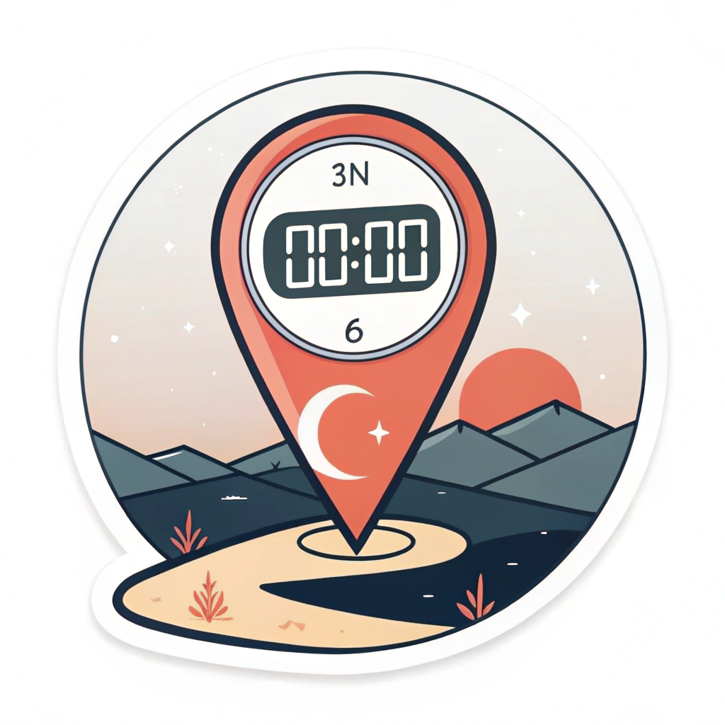 'Geo-Time Pin': Sticker featuring a sleek location pin icon with an integrated minimalist digital time display. The color palette could dynamically adapt to the time of day (e.g., light for day, dark for night).