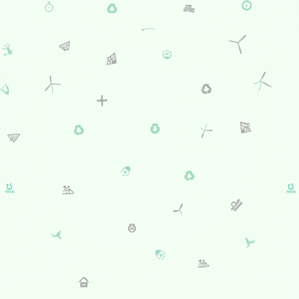 A seamless pattern composed of diverse, minimalist icons representing various clean energy sources (solar, wind, hydro, geothermal) and sustainability symbols (leaf, recycle, water drop) in a modern, clean aesthetic. Optionally include a small 'Earth Day [Current Year]' tag.