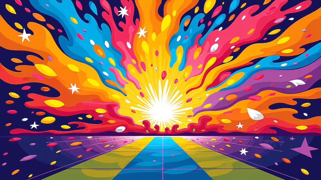 Abstract Idea 3: Dynamic bursts and splashes of color emanating from a central point or flowing along a specific path, representing the emotional impact and expressive power of spoken words landing on the listener.
