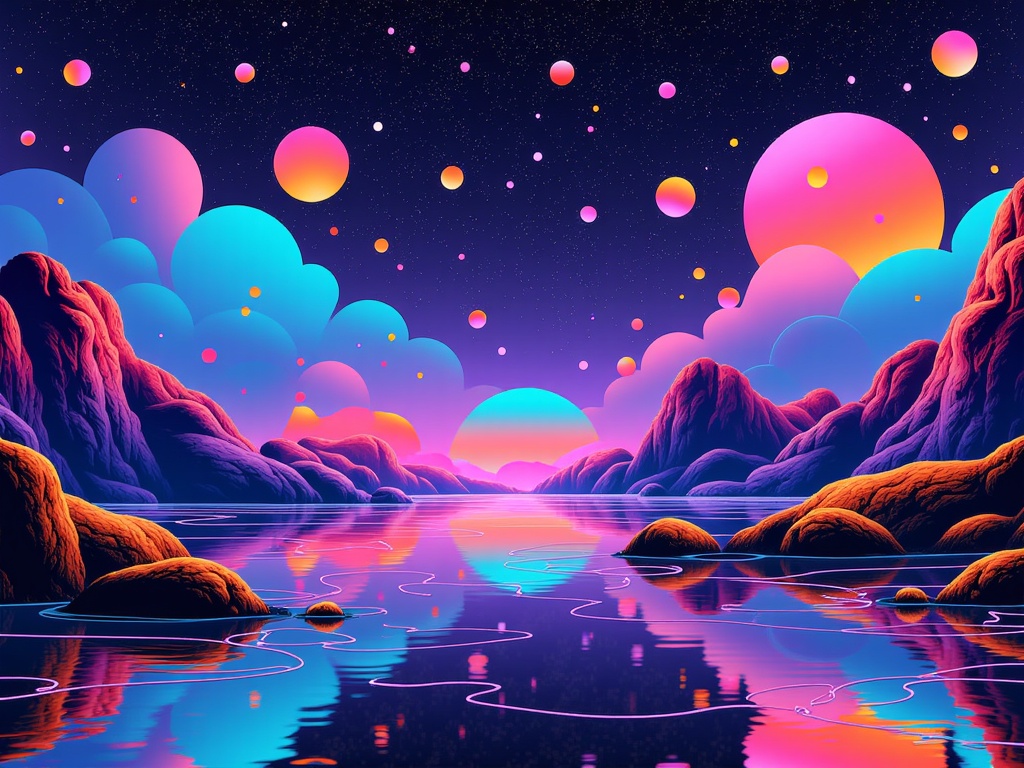 Adaptive Conceptual Canvases: AI-generated atmospheric or thematic backgrounds that serve as flexible 'canvases' for editorial content, designed to support overlaid text, data visualizations, or further illustrative elements, reflecting the specific theme with generative depth.