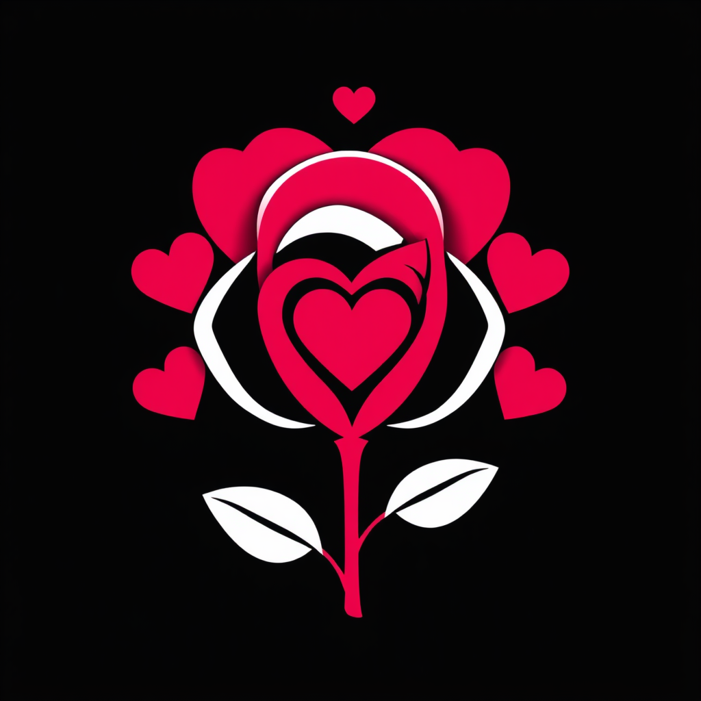 A rose icon where the petals are formed with hearts. It can express love.