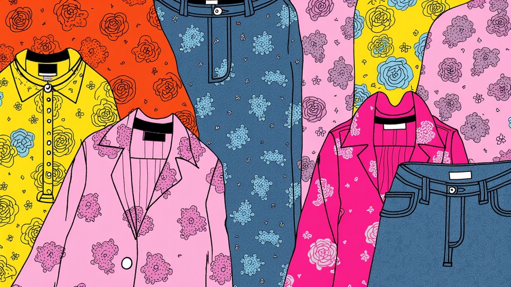 Textural Abstractions & Materiality: Illustrations abstractly interpreting the diverse fabrics, textures, and embellishments seen in NYFW collections (e.g., shearling, sequins, silk, denim) through layered patterns, varied digital brushwork, and tactile visual effects.