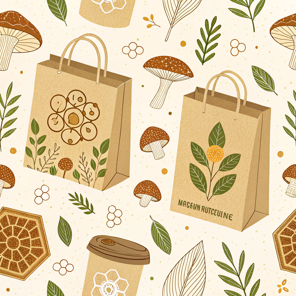 Mycelial Network Packaging Patterns: Design patterns for biodegradable packaging (e.g., mycelium-based) that visually and structurally mimic mycelial networks. The pattern would emphasize the material's organic origin and could subtly enhance structural integrity through its interconnected design.