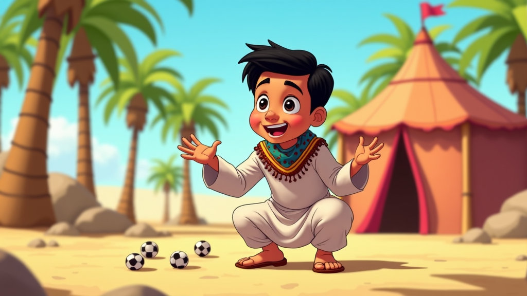 Design a series of shorts where a cartoon Qatari kid learns about and plays a different traditional game each episode, highlighting the rules and cultural significance.