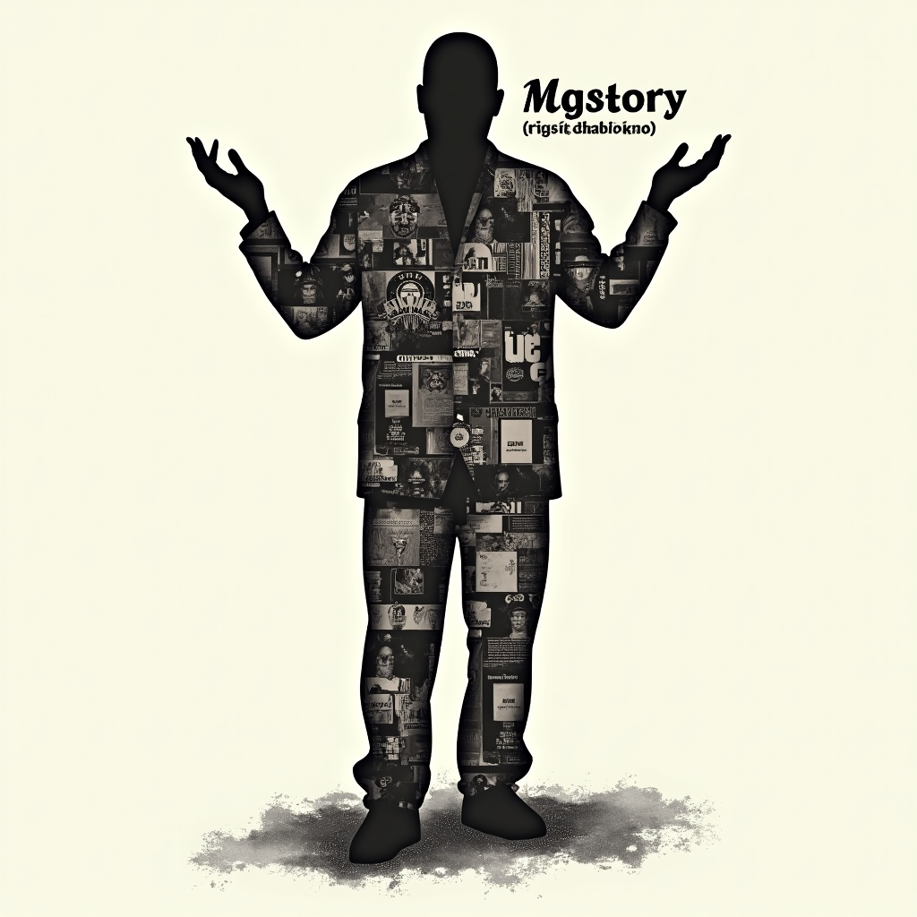 Mogul Silhouette Collage: A striking silhouette of Master P, filled with a subtle collage of images representing his achievements in music, film, and business. 'Legacy Birthday Print' could be a prominent textual element alongside.