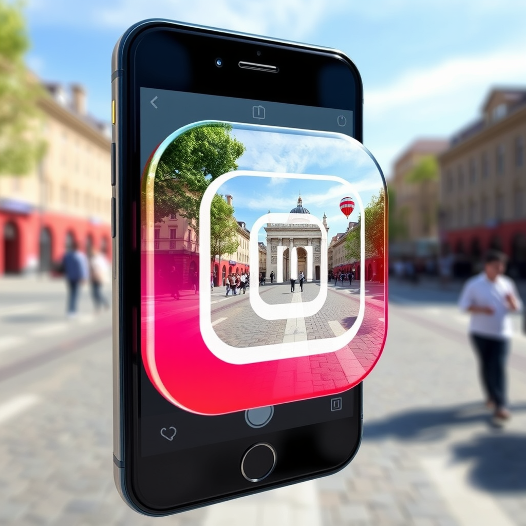 Geo-Located AR Icons: Social media icons appear in AR based on the user's specific geographical location, unlocking location-specific feeds, AR filters, or interactive historical overlays. For instance, an Instagram icon near a landmark could reveal user-generated AR photo frames related to that spot.