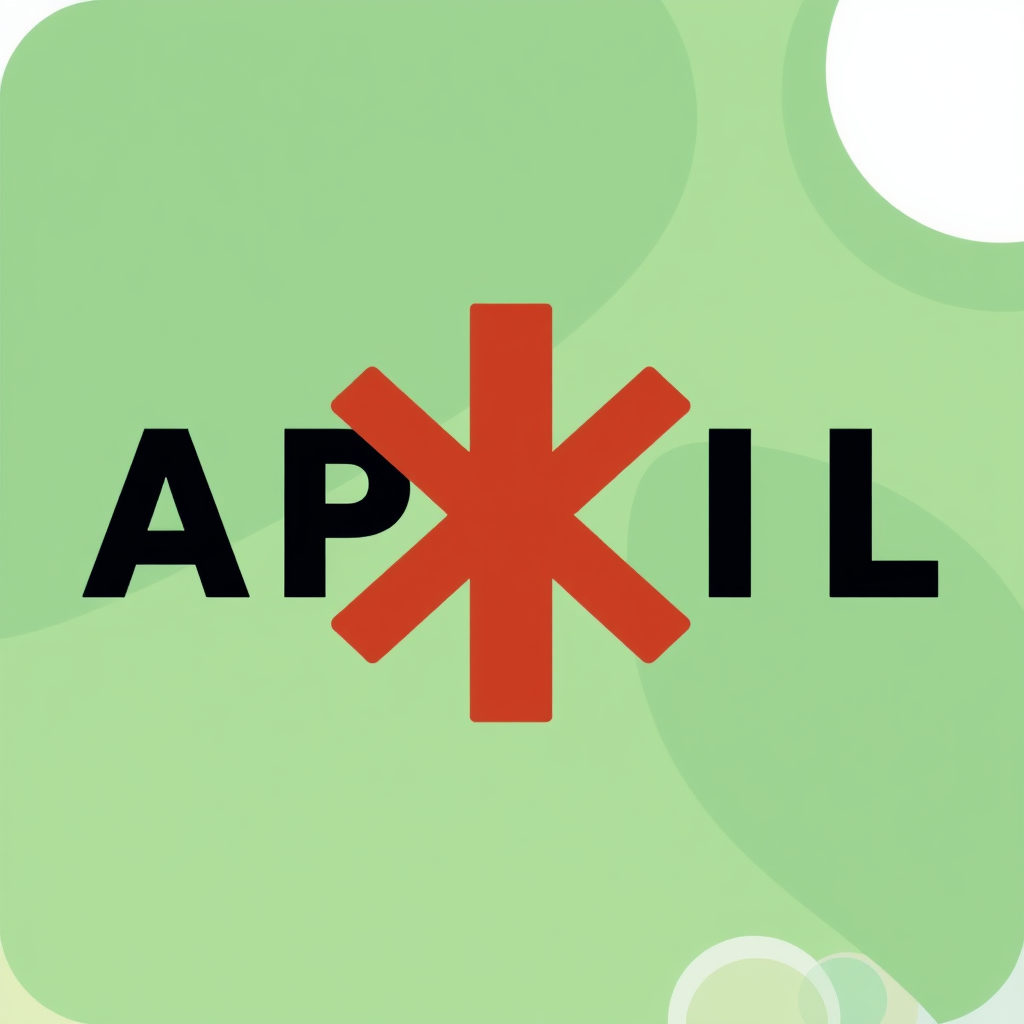 Use the safety cross symbol as a graphic separator between the month 'APRIL' and the day '28'.