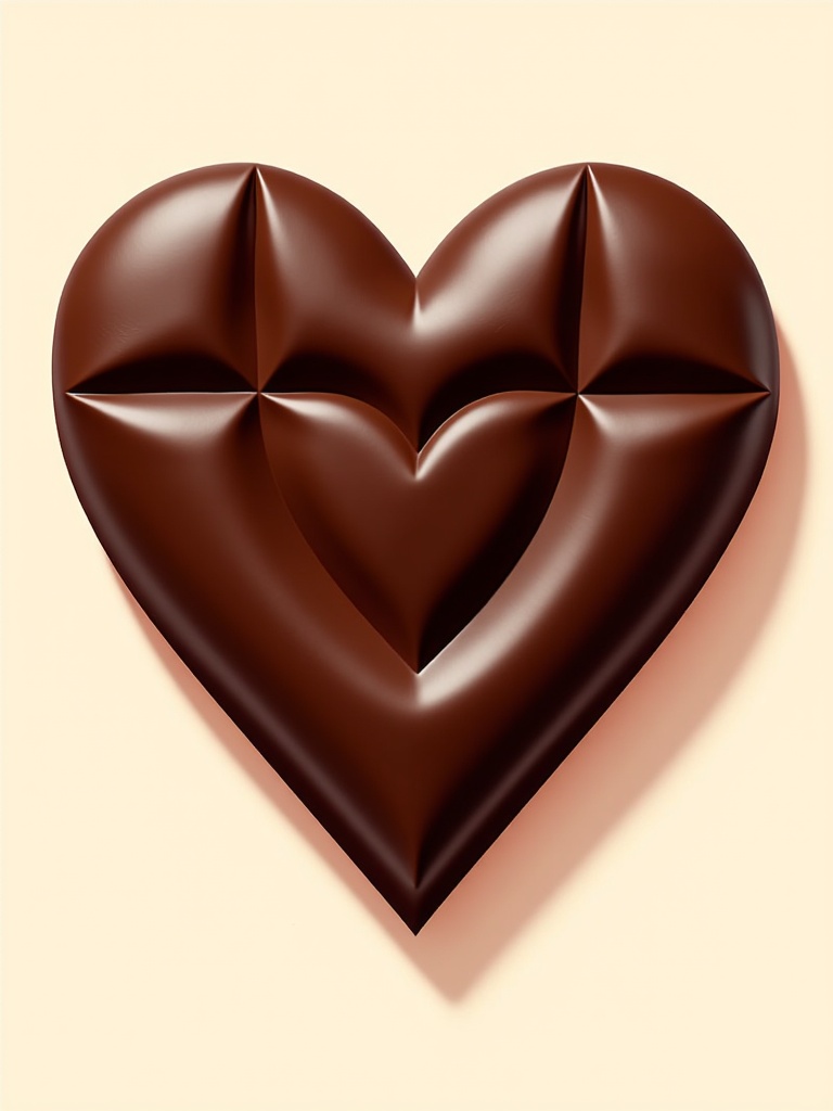 Simple Idea: A stylized heart shape composed of chocolate squares.