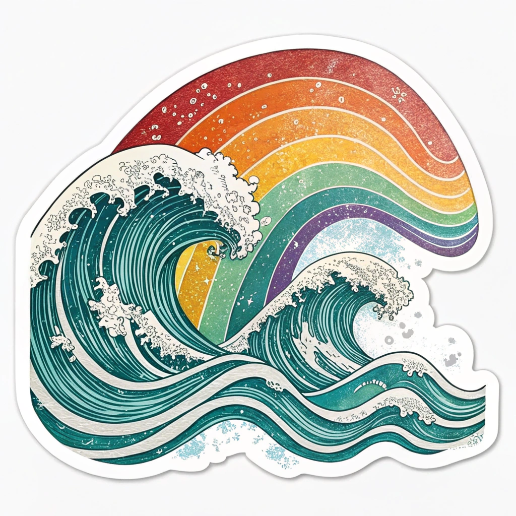 Tactile Bands: Abstract rainbow waves where each color band has a distinct subtle texture (e.g., matte, gloss, fine lines), adding a sophisticated, modern tactile dimension.