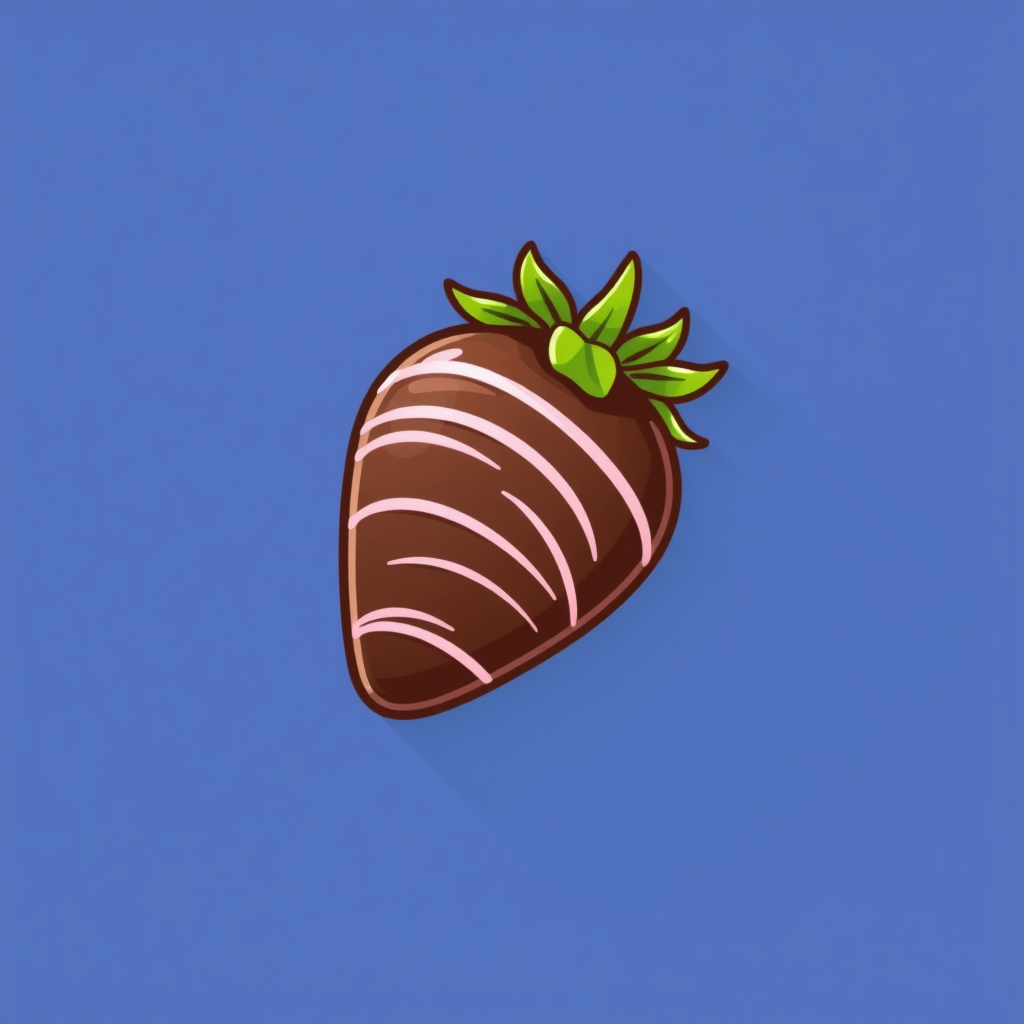 Chocolate-covered strawberry icon.