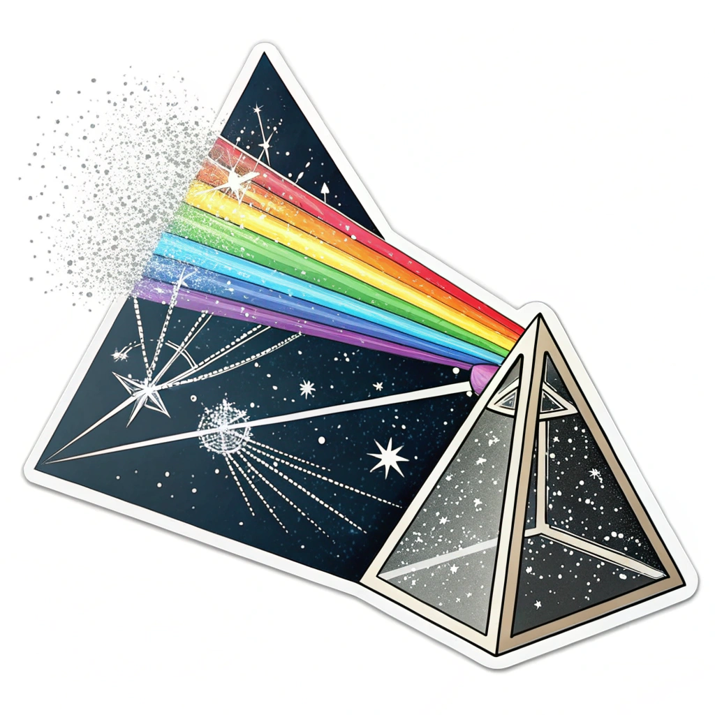A visual of glowing data streams (lines of light) entering a prism-like object (representing the AI) and exiting as a spectrum of artistic styles or a single, multifaceted artwork.