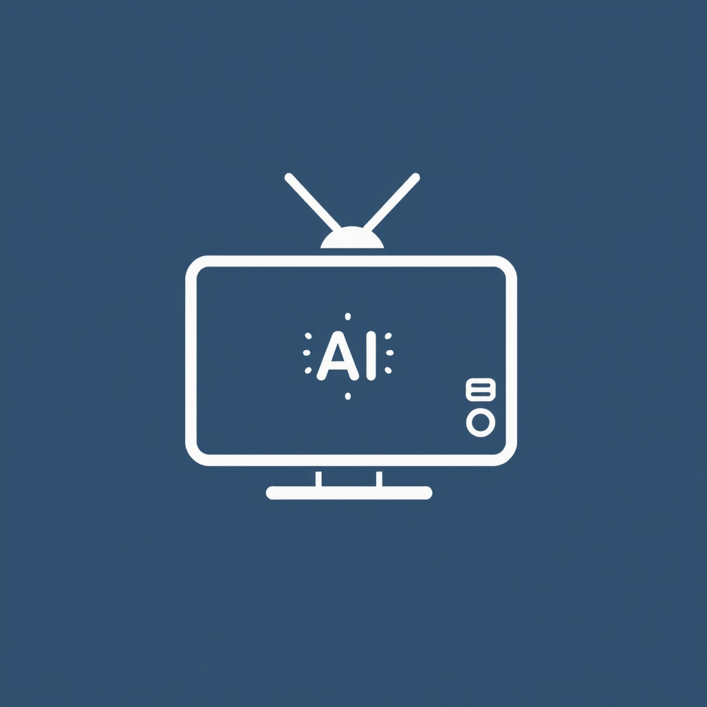 Smart Assistant Spark: A simple TV or Hub icon with a small, distinct 'sparkle' or 'AI chip' element integrated, signifying the presence of artificial intelligence enhancing its functionality, particularly for connectivity glyphs (e.g., Wi-Fi signal with an AI spark).