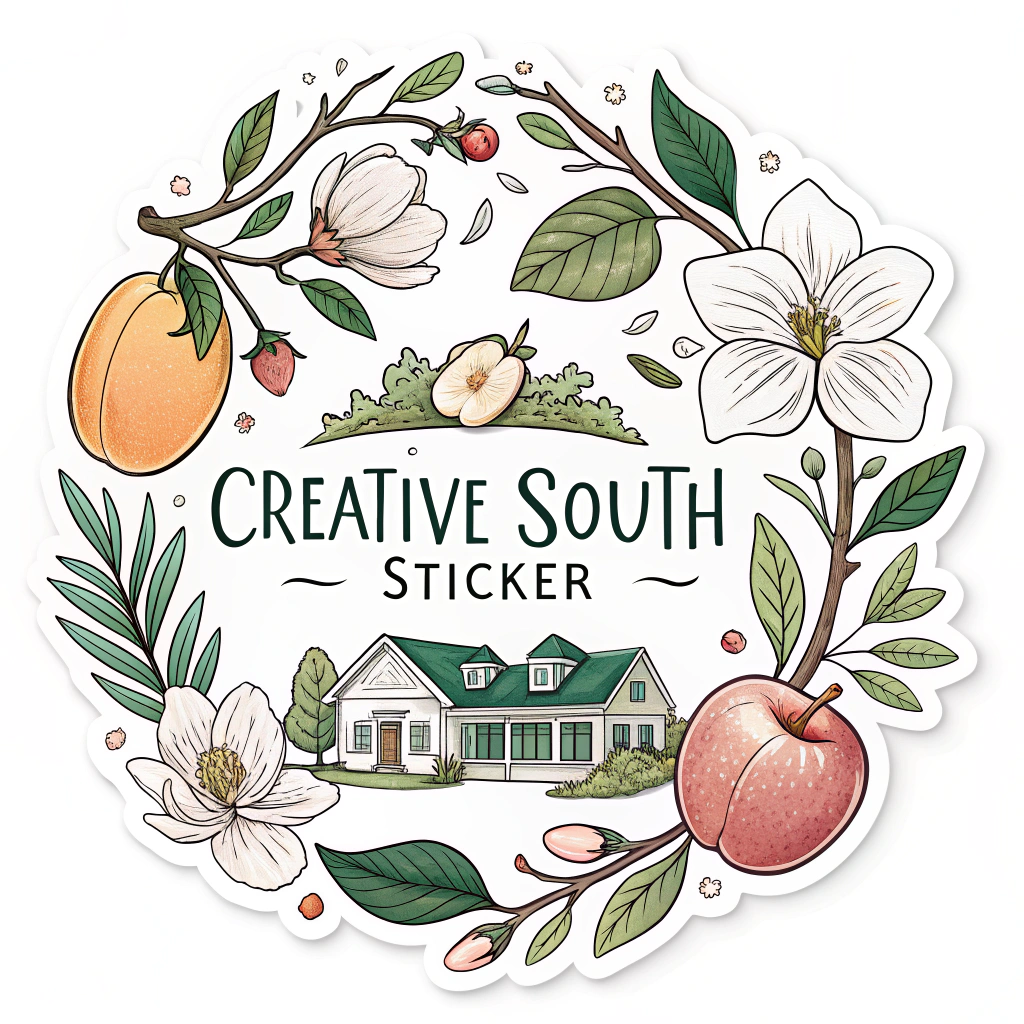 Creative South Sticker - Creative South Sticker Design: Southern Charm