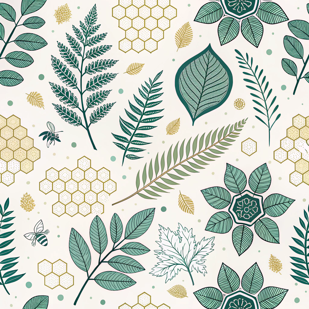 Biomimicry-inspired Digital Patterns: Designs that mimic nature's efficient and sustainable forms (e.g., honeycomb, leaf veins, fractal growth) for use in textiles, packaging, or digital interfaces, visually linking products to natural sustainability principles.