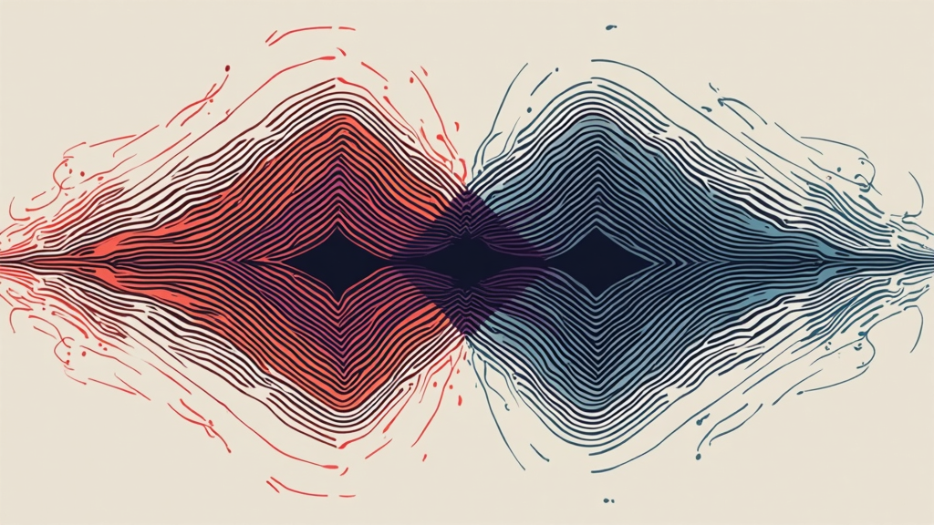 A design featuring two distinct yet intertwined sound wave patterns: one sharp and angular representing Kendrick's 'Conscious Flows,' and another soft and organic symbolizing SZA's 'Soulful Harmonies,' visually merging their collaborative energy.