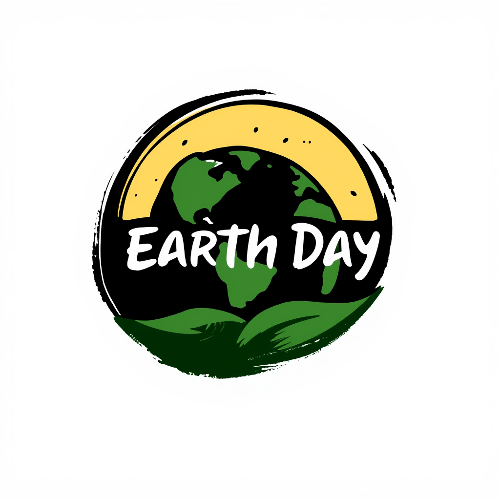 Earth Day Logo Concepts - Organic Strokes: Handcrafted Planet Appeal