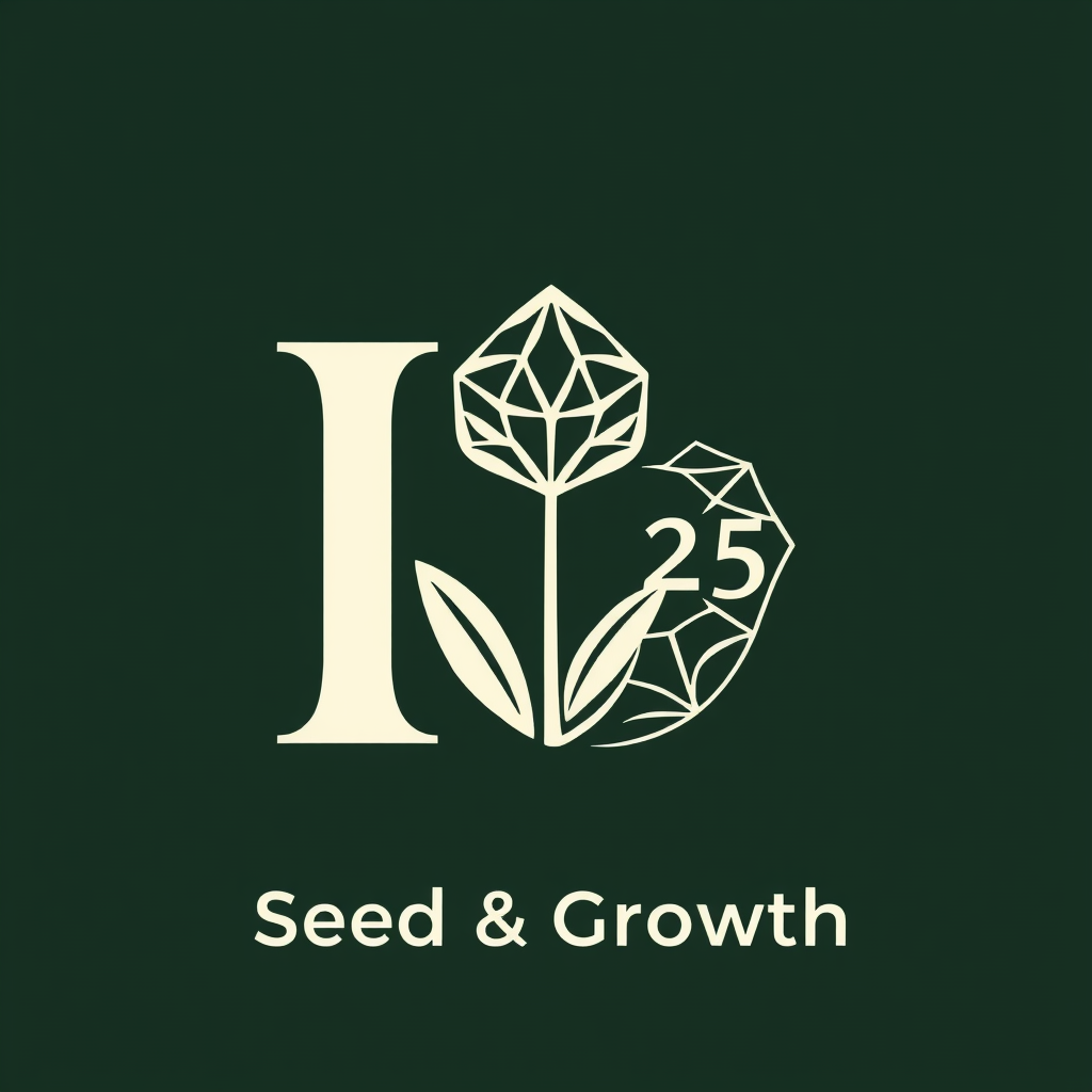 Seed & Growth: The 'I' acts as a seed or initial input, and the 'O' represents the generative output, shown as an organic, expanding form or a complex geometric structure growing from the 'I'. The year '25' could be subtly integrated into the 'growth' pattern.