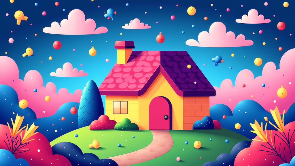 Dreamscapes Merged: Illustrations showcasing seamless transitions between recognizable real-world elements and fantastical, AI-generated dream-like visuals, emphasizing unexpected juxtapositions and fluid integration.