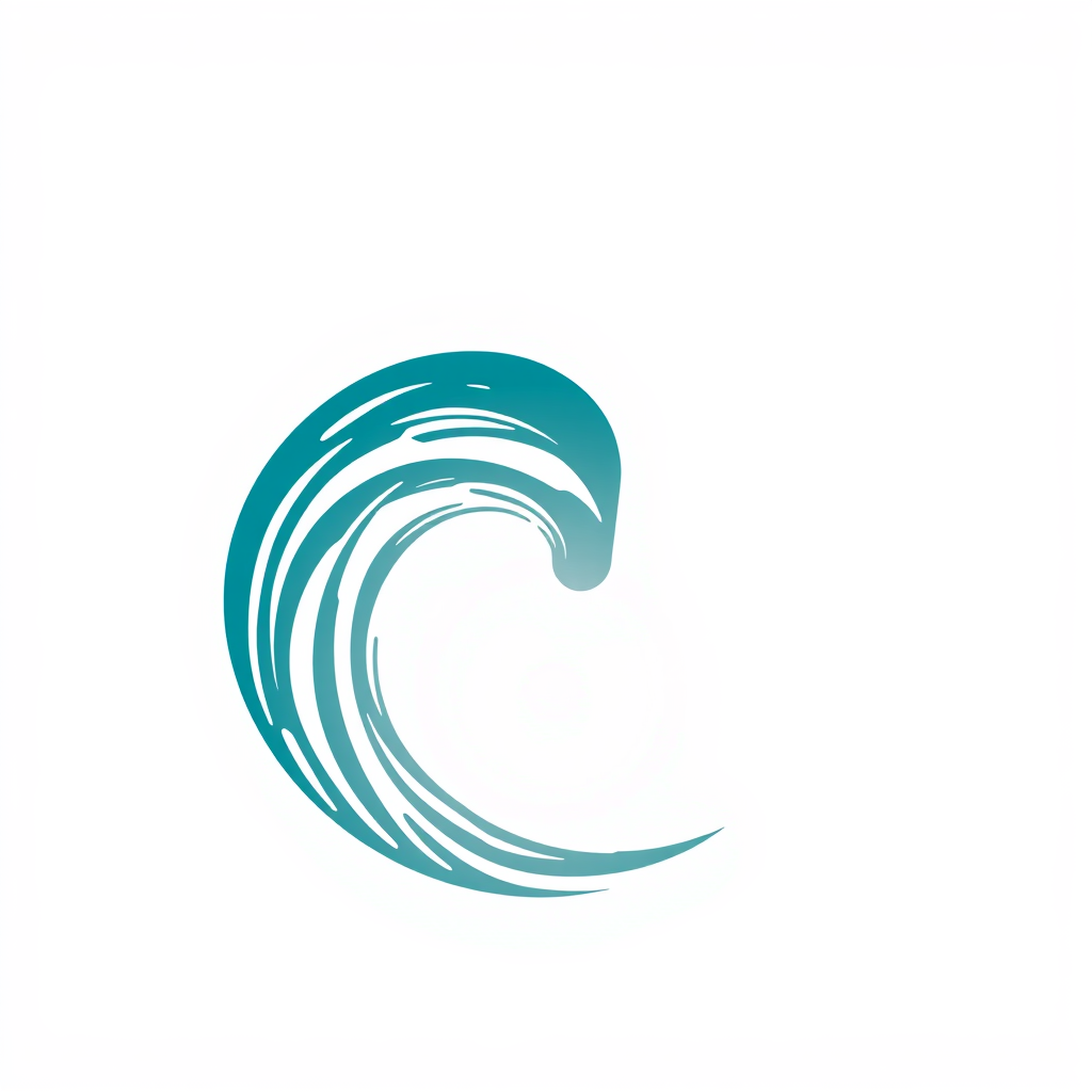 Sub-Design Idea 5: An abstract logo where a dynamic water wave or ripple pattern subtly integrates with, or forms, the silhouette of the planet. This could incorporate a gentle pulse or a gleam of light within the water element to signify 'vitae' – the life force water provides.