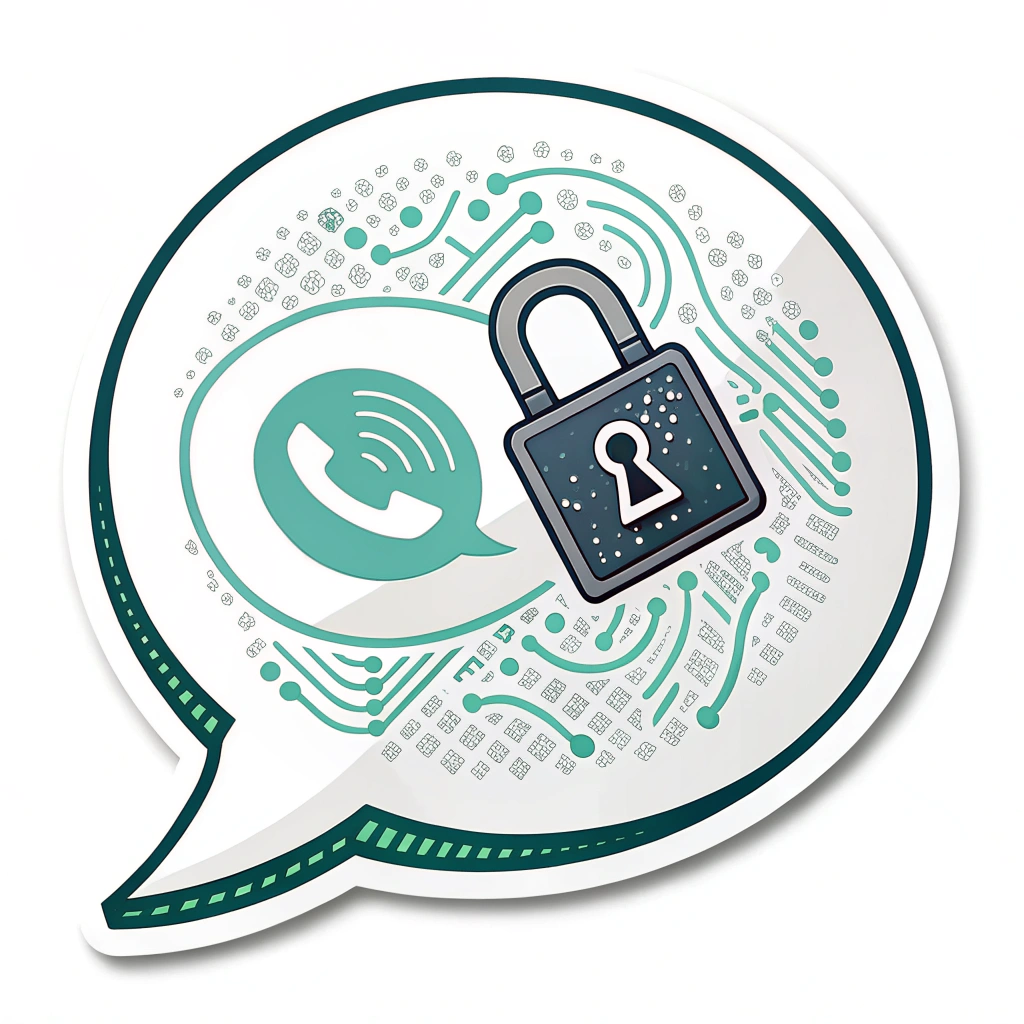 Sub Design Idea 3: 'Encrypted Chat Bubble' - A speech bubble, common in social media, but with its content area showing abstract patterns representing encryption (like subtle wavy lines or pixelation) and a small padlock badge. Colors: friendly app-like colors mixed with a touch of secure gray.