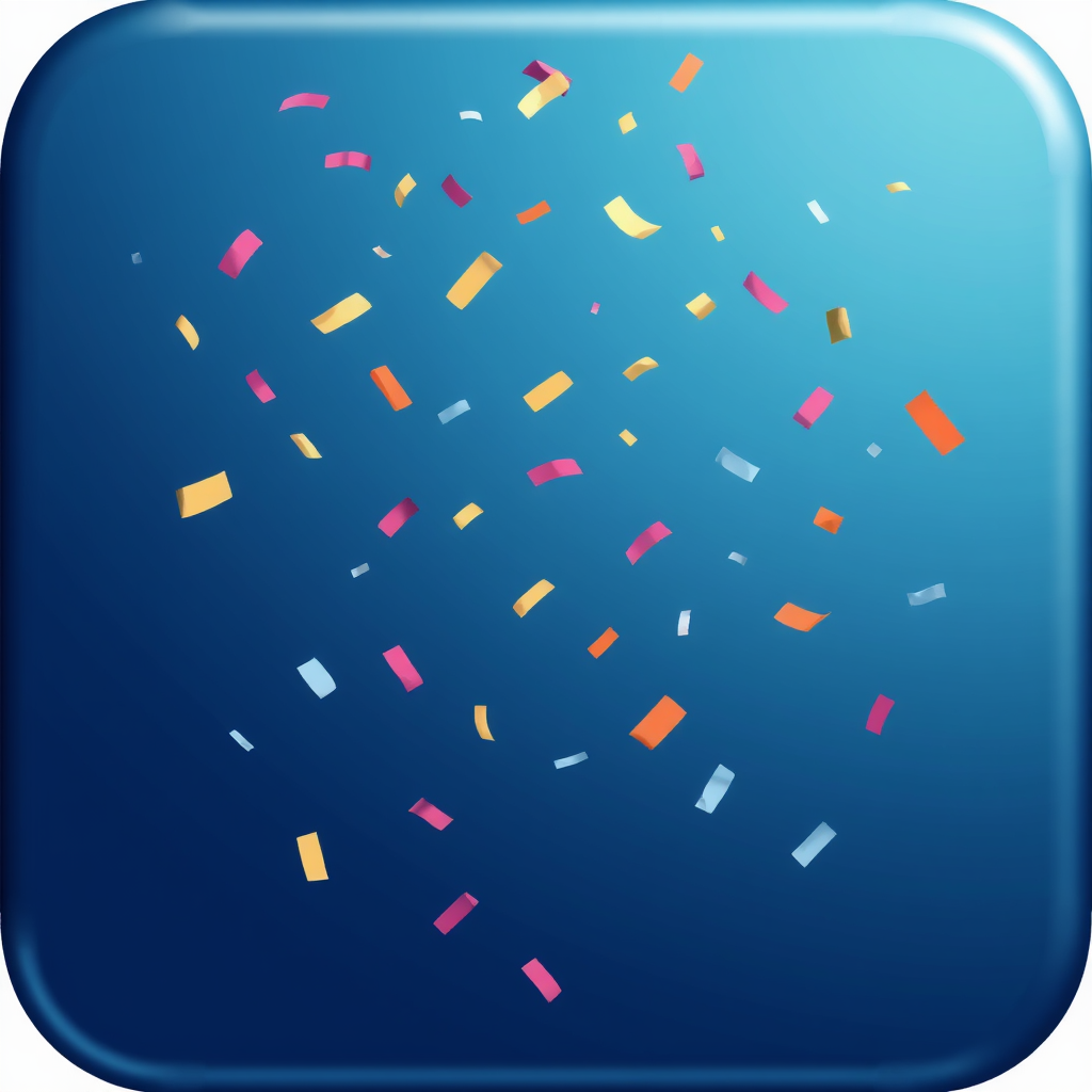 An icon depicting confetti falling from above, symbolizing a shower of celebration.