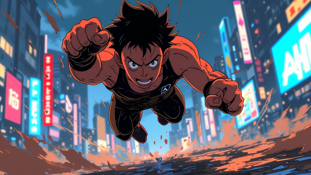 Forced Perspective Power Moves: Utilize extreme foreshortening and forced perspective to make actions look incredibly powerful and dynamic. For example, a fist coming directly at the viewer, or a character leaping high with the ground rapidly receding.