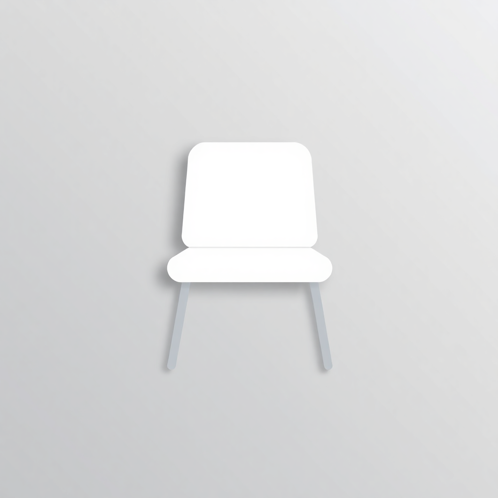 An icon that represents a chair by using only a small part of the actual chair design. For example, a seat, part of the backrest, or even the legs with a little touch of seat. It focuses on minimalism without sacrificing the meaning.