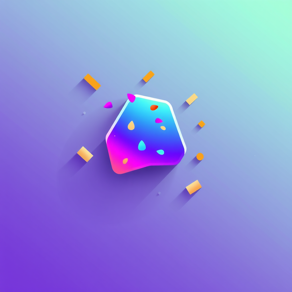 A single, stylized piece of confetti with a vibrant gradient, suggesting a modern and dynamic feel.